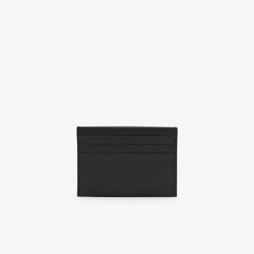 Lacoste Fitzgerald Leather Card Holder Black | EMYX-28975