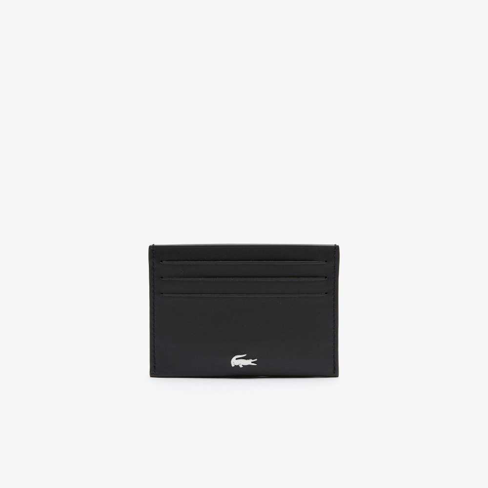 Lacoste Fitzgerald Leather Card Holder Black | EMYX-28975