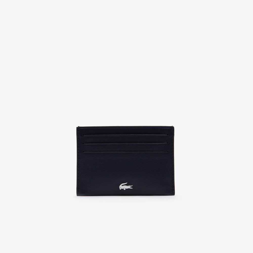 Lacoste Fitzgerald Leather Card Holder Peacoat | MACU-42679