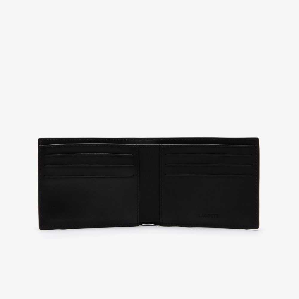Lacoste Fitzgerald Leather Six Card Wallet Black | TDPO-76059