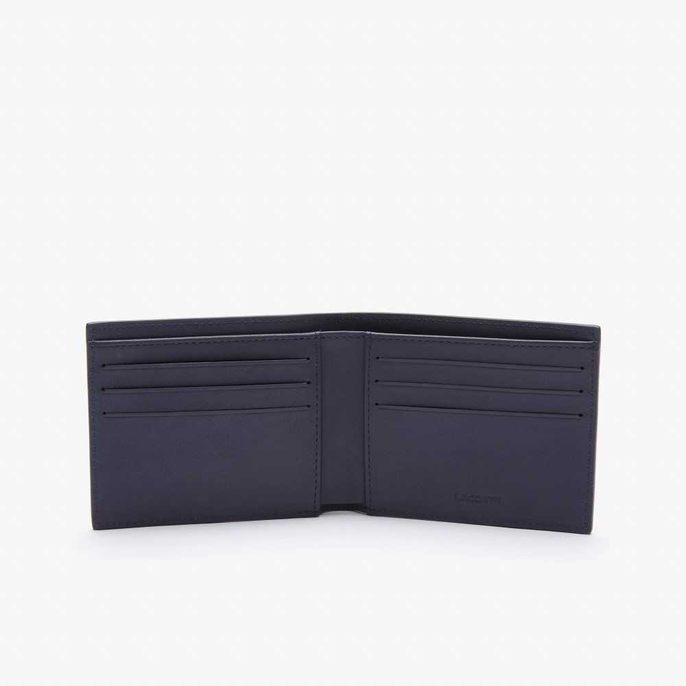 Lacoste Fitzgerald Leather Six Card Wallet Peacoat | YWHP-21597