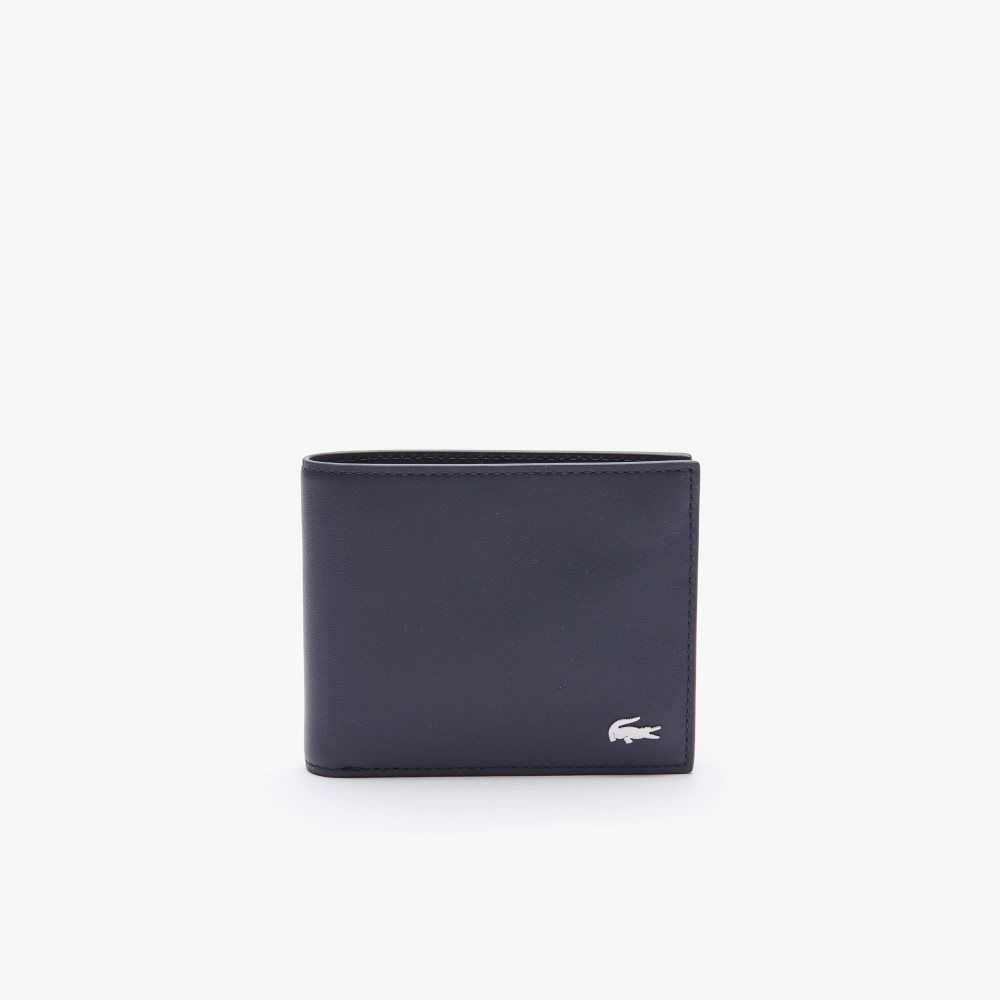 Lacoste Fitzgerald Leather Six Card Wallet Peacoat | YWHP-21597