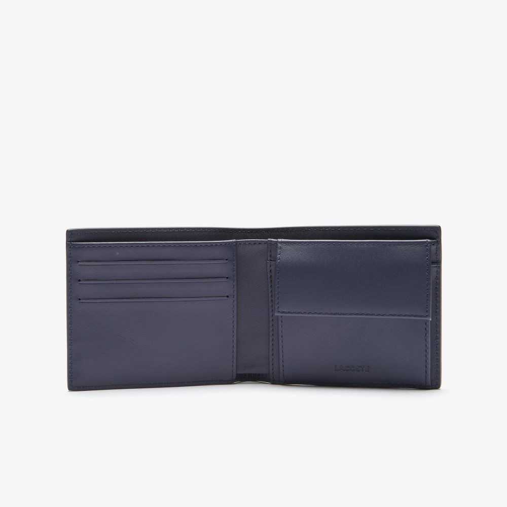 Lacoste Fitzgerald Leather Wallet Peacoat | ORLP-41725