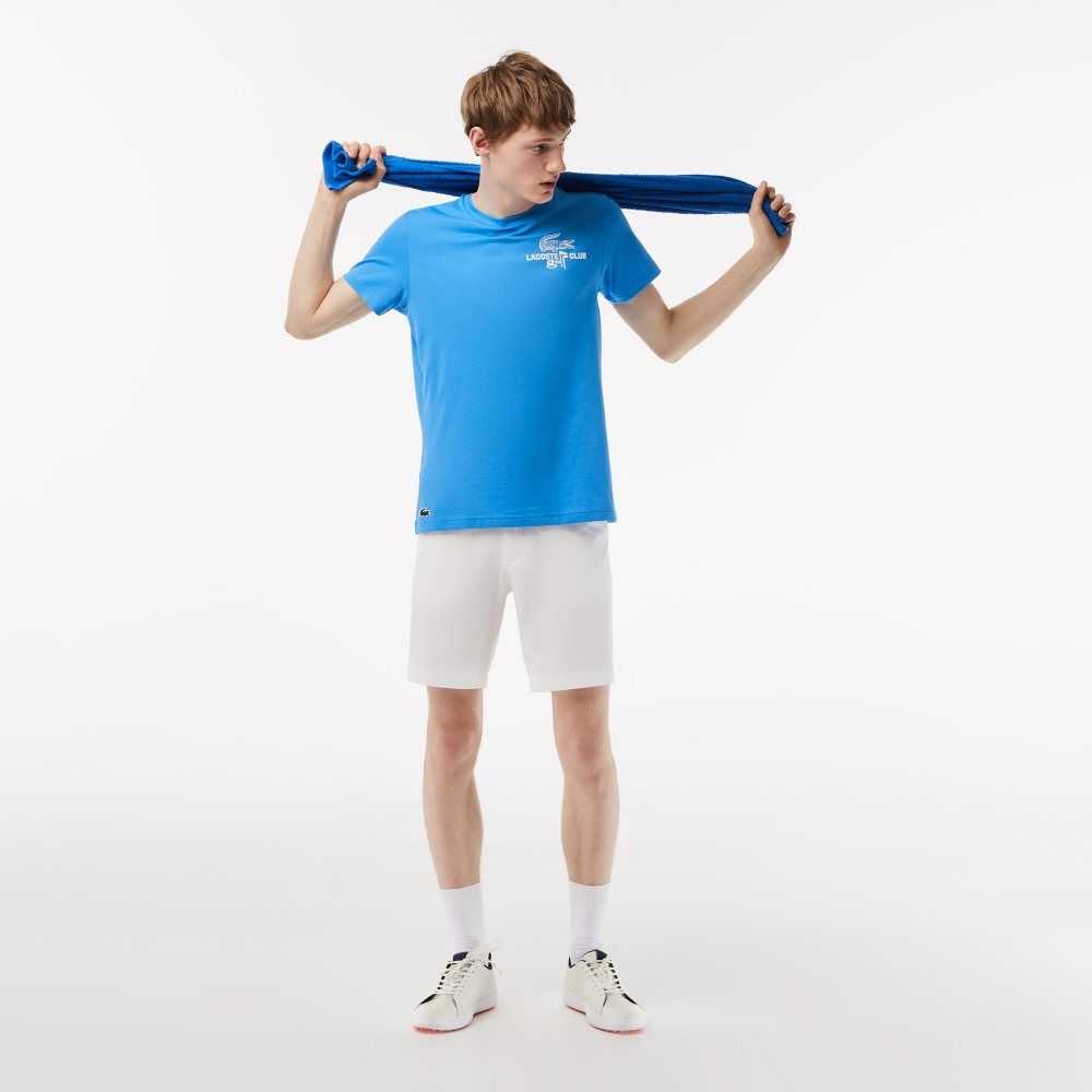 Lacoste Golf Regular Fit Organic Cotton T-Shirt Blue | FKJO-98371