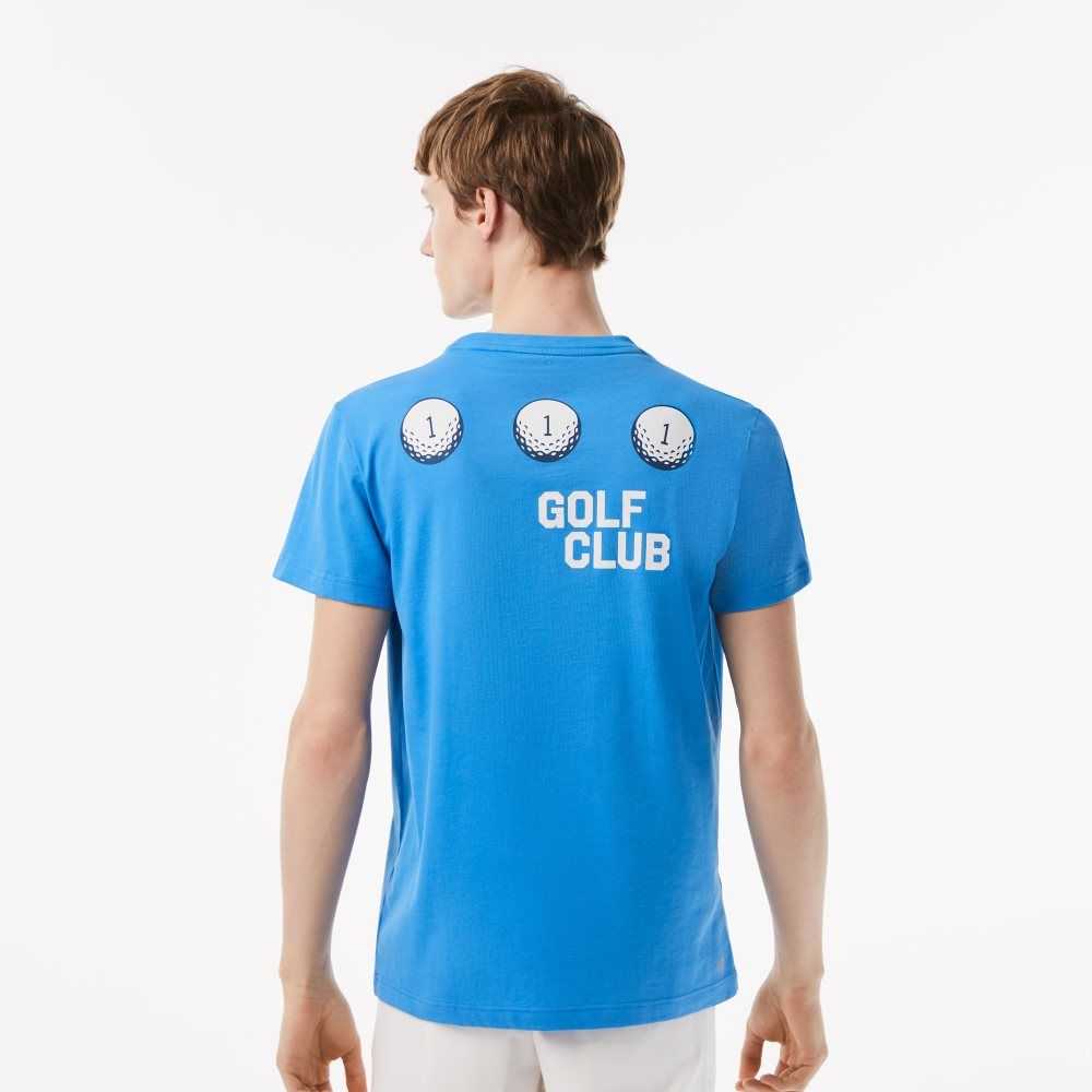 Lacoste Golf Regular Fit Organic Cotton T-Shirt Blue | FKJO-98371
