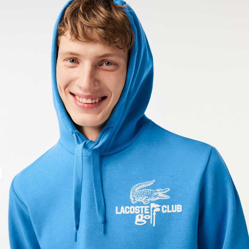 Lacoste Golf Relaxed Fit Hoodie Blue | VJWZ-86197