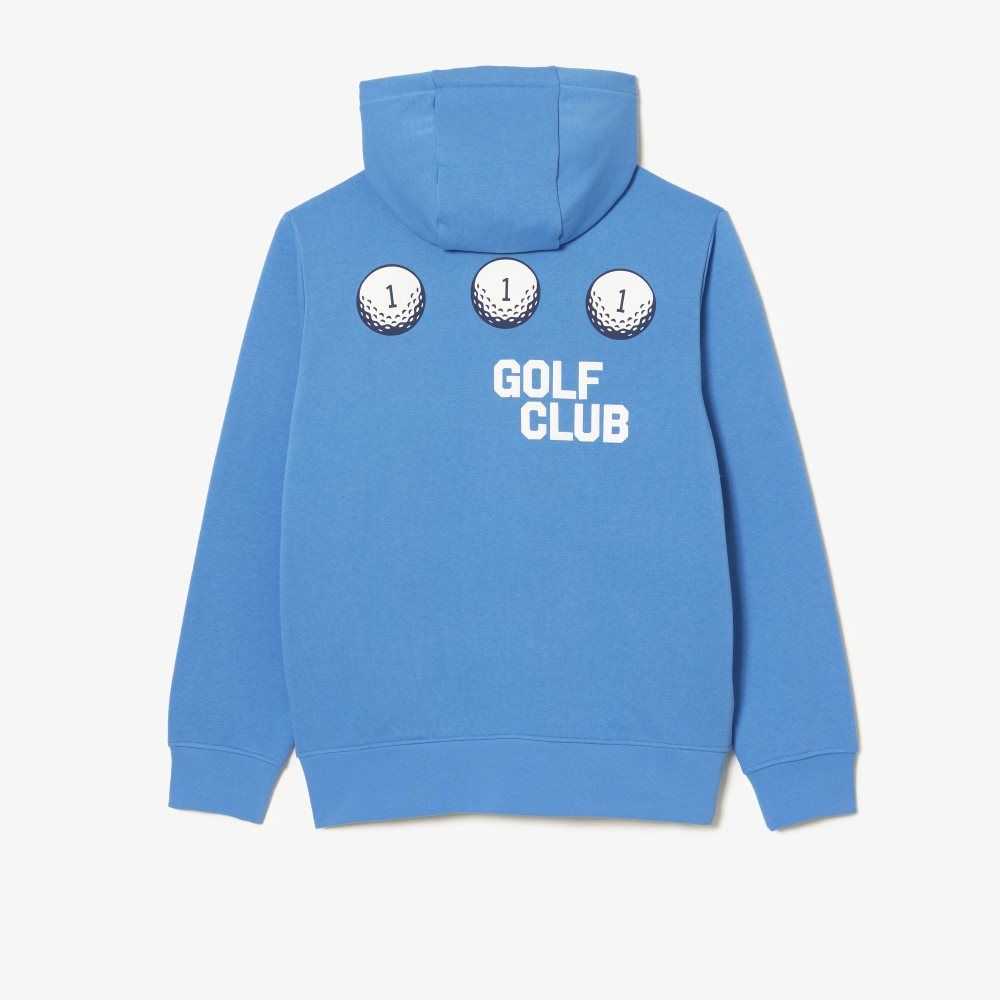 Lacoste Golf Relaxed Fit Hoodie Blue | VJWZ-86197