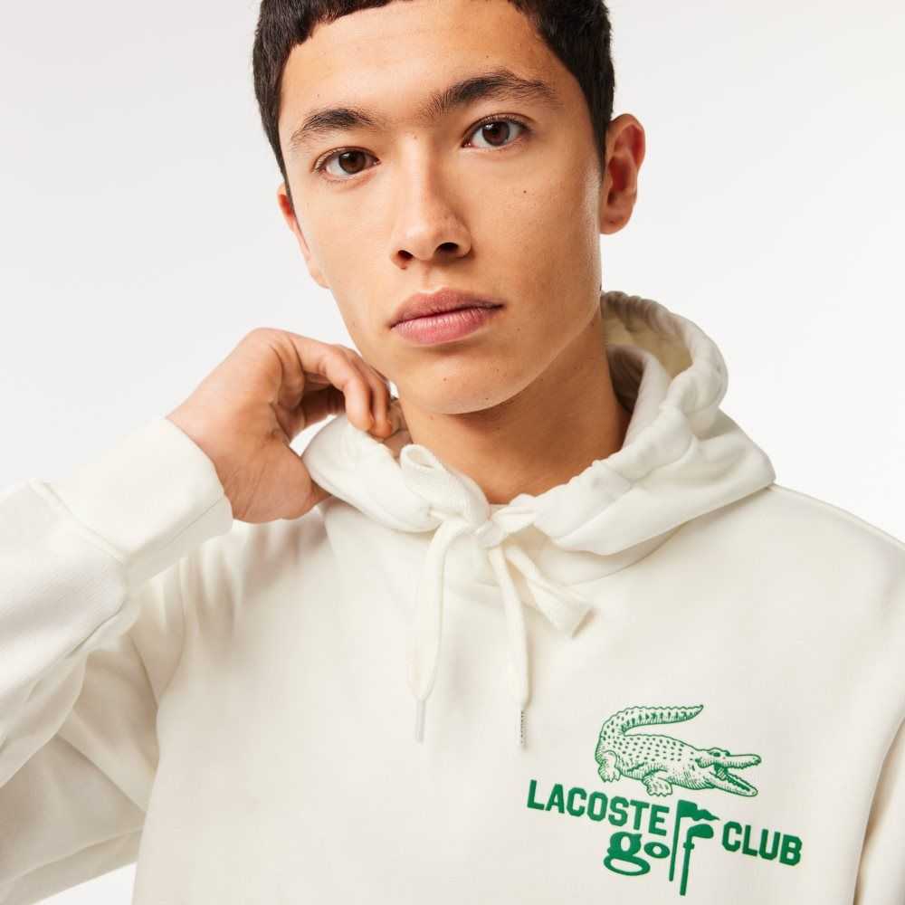 Lacoste Golf Relaxed Fit Hoodie White | CNVY-94105