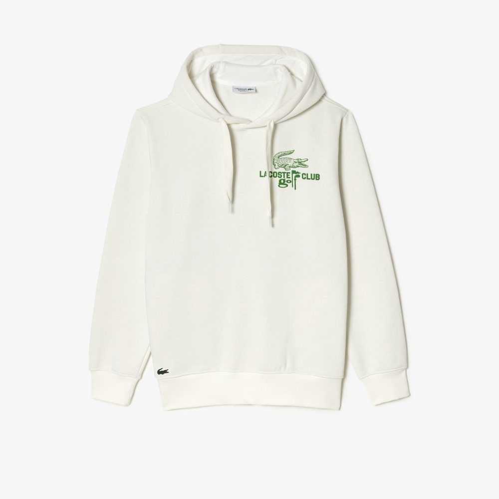 Lacoste Golf Relaxed Fit Hoodie White | CNVY-94105