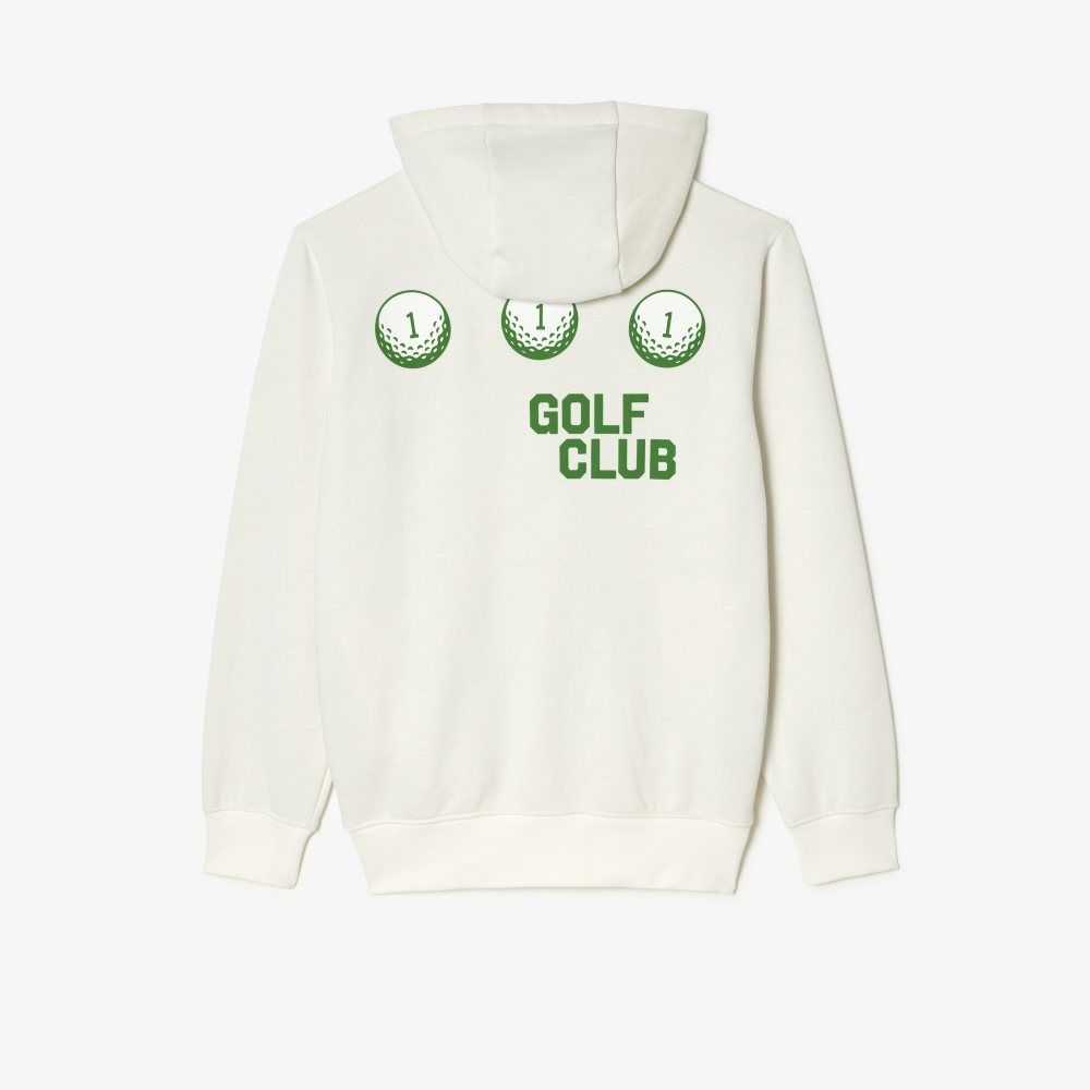 Lacoste Golf Relaxed Fit Hoodie White | CNVY-94105