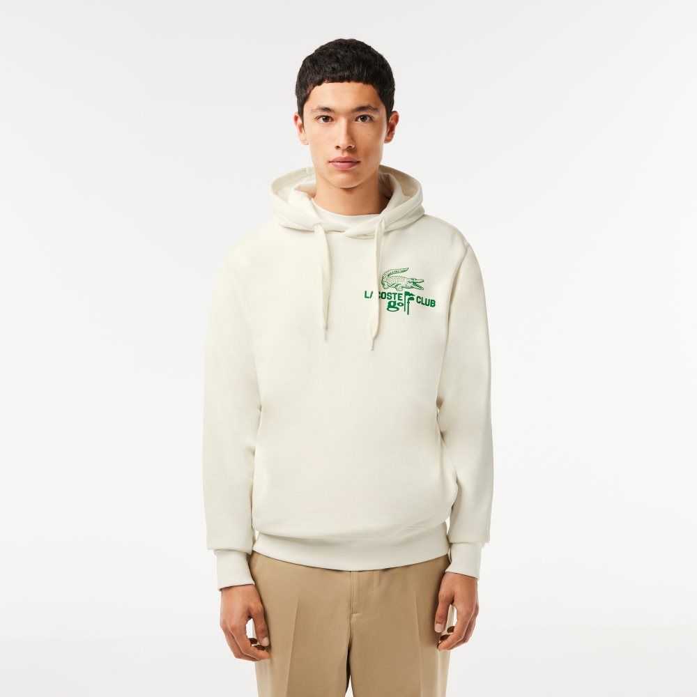 Lacoste Golf Relaxed Fit Hoodie White | CNVY-94105