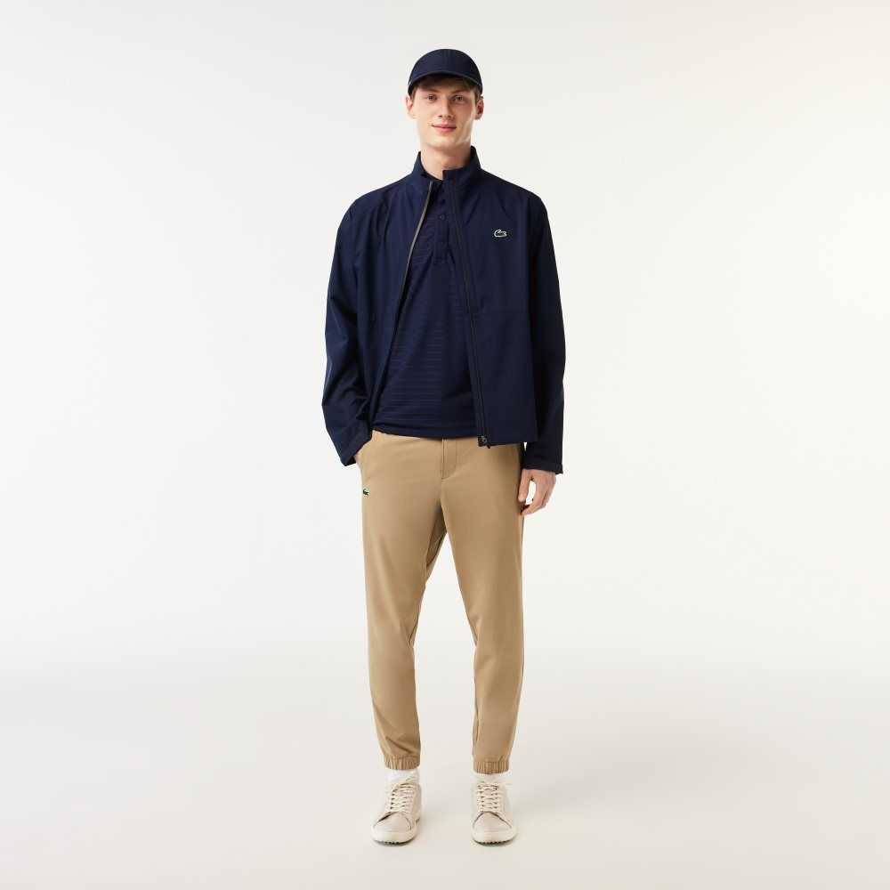 Lacoste Golf Zip-Up Waterproof Windbreaker Navy Blue | ATQS-43162