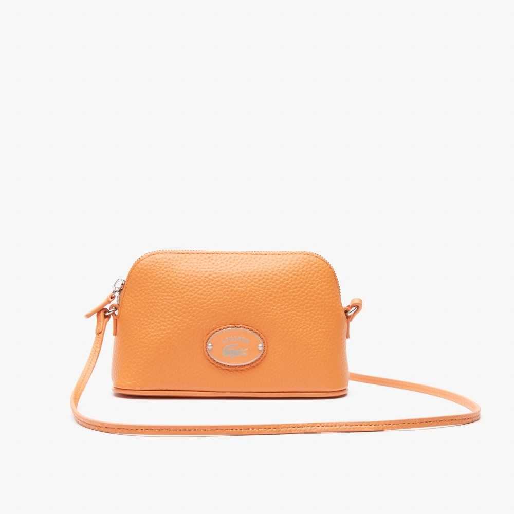 Lacoste Grained Leather Dome Crossover Bag Poterie | NMEJ-74356