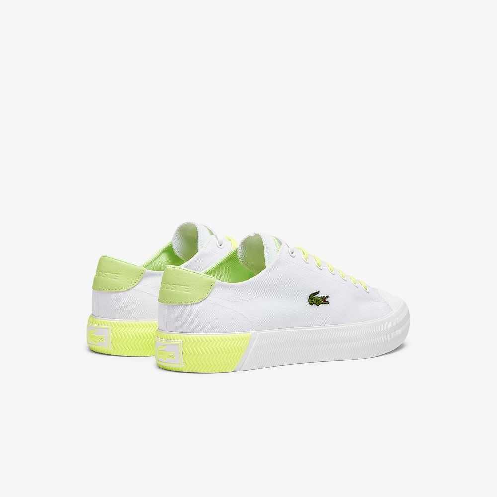Lacoste Gripshot Canvas and Leather Sneakers Wht/Lt Ylw | DULI-98156