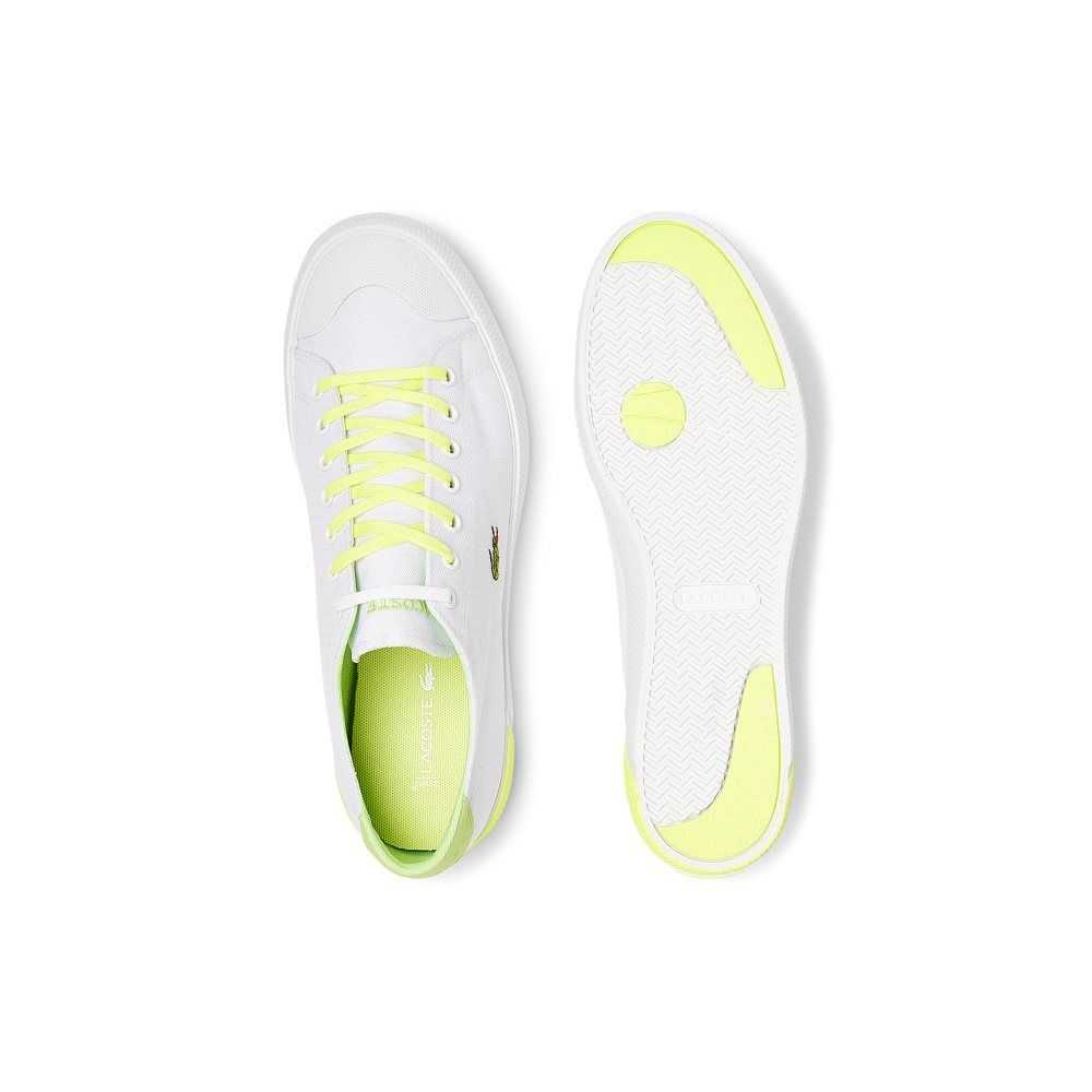 Lacoste Gripshot Canvas and Leather Sneakers Wht/Lt Ylw | DULI-98156