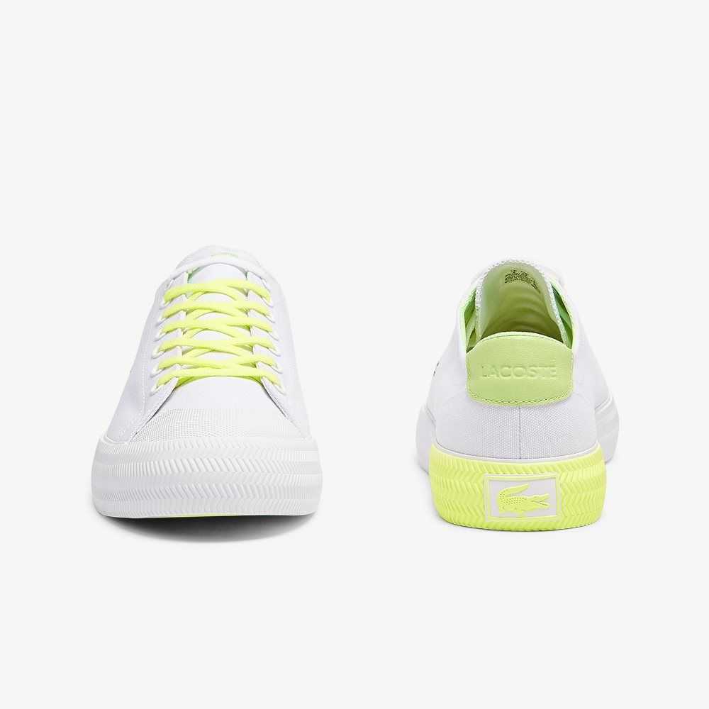 Lacoste Gripshot Canvas and Leather Sneakers Wht/Lt Ylw | DULI-98156