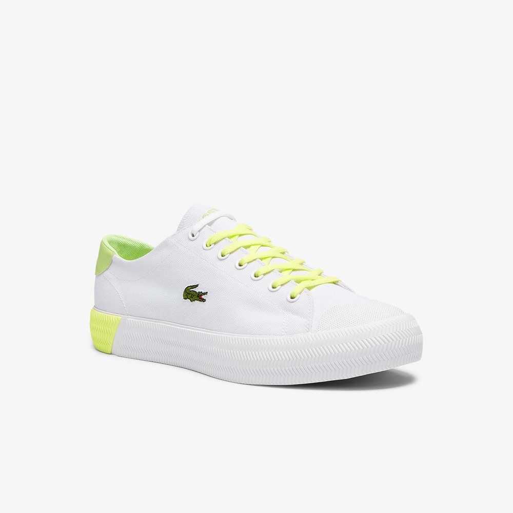 Lacoste Gripshot Canvas and Leather Sneakers Wht/Lt Ylw | DULI-98156