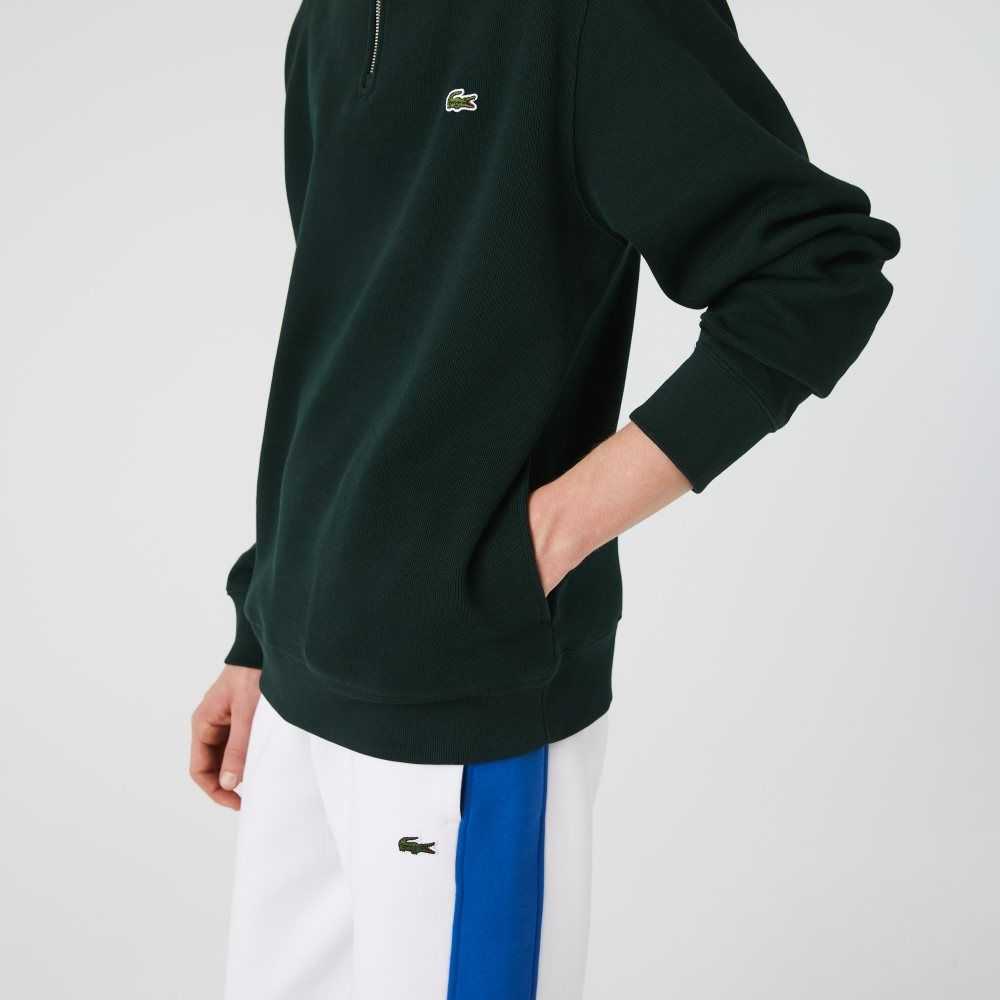 Lacoste Half Zip Cotton Sweatshirt Green | UYPK-74983