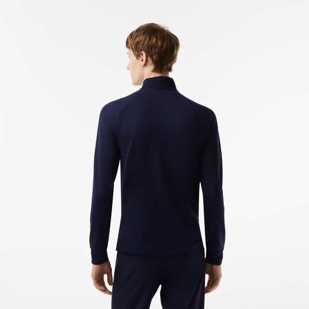 Lacoste Half Zip Golf Sweatshirt Navy Blue | DNJI-97540