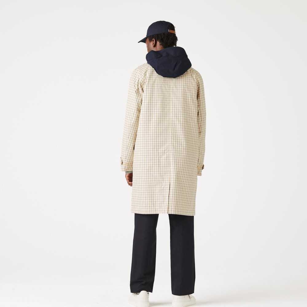 Lacoste Heritage 3-in-1 Check Trench Beige / White | YMCU-21657