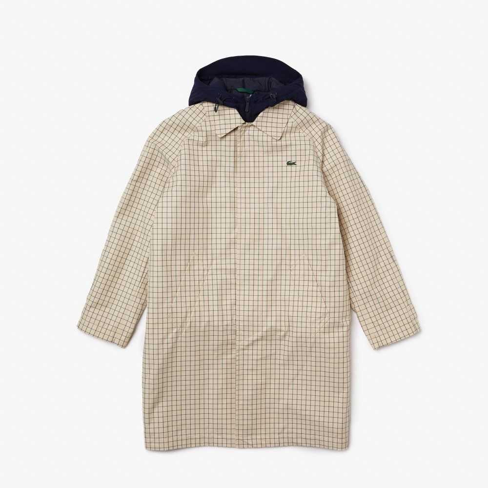 Lacoste Heritage 3-in-1 Check Trench Beige / White | YMCU-21657