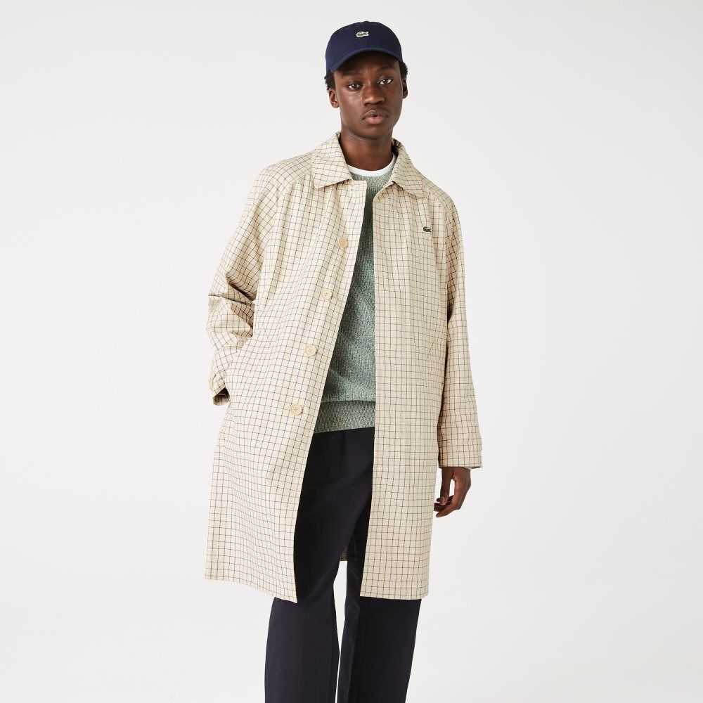 Lacoste Heritage 3-in-1 Check Trench Beige / White | YMCU-21657