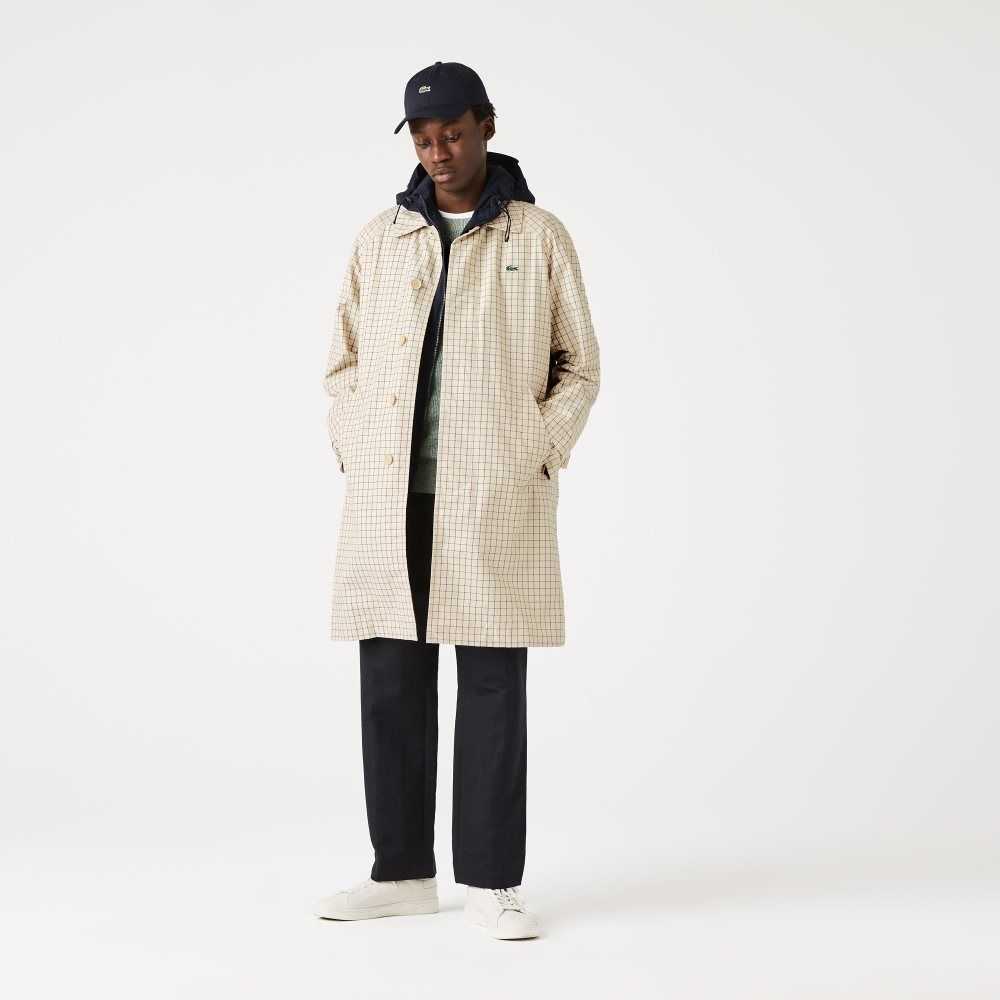Lacoste Heritage 3-in-1 Check Trench Beige / White | YMCU-21657