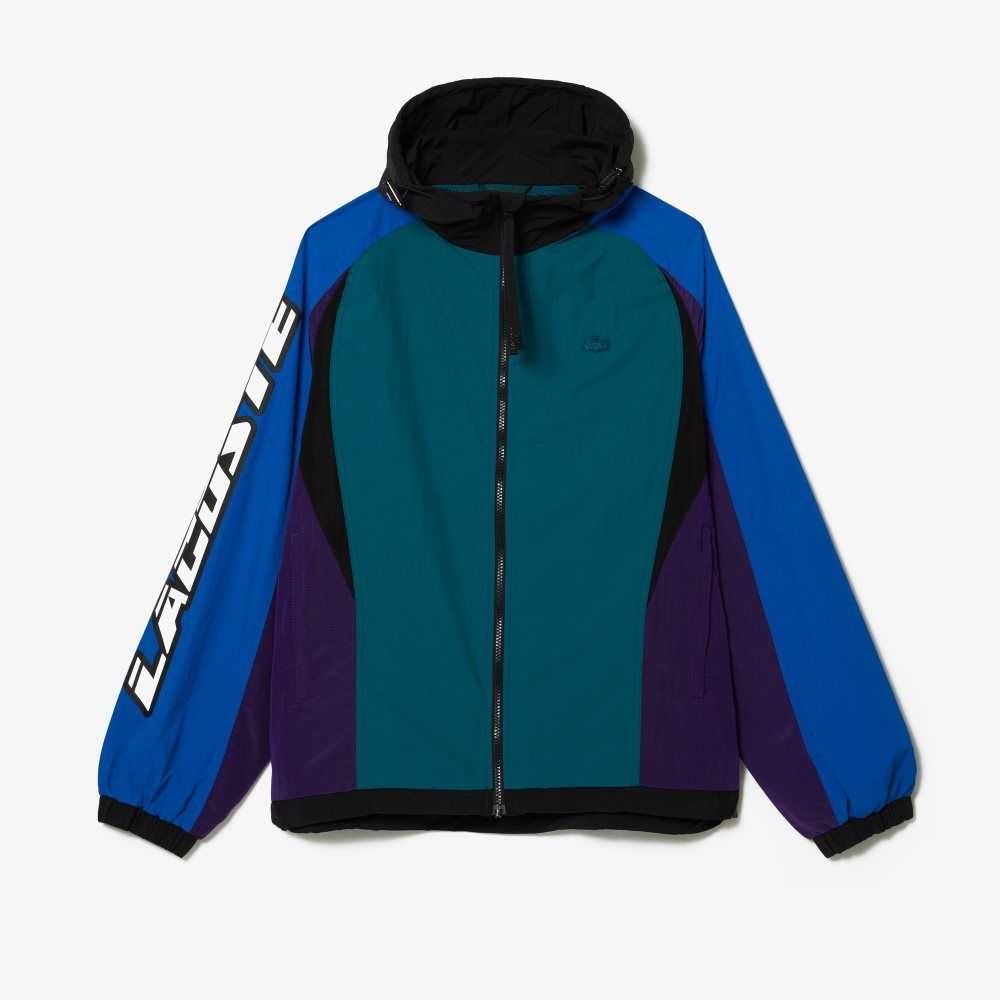Lacoste Heritage Color-Block Nylon Jacket Green / Blue / Purple / Black | VOJB-01625