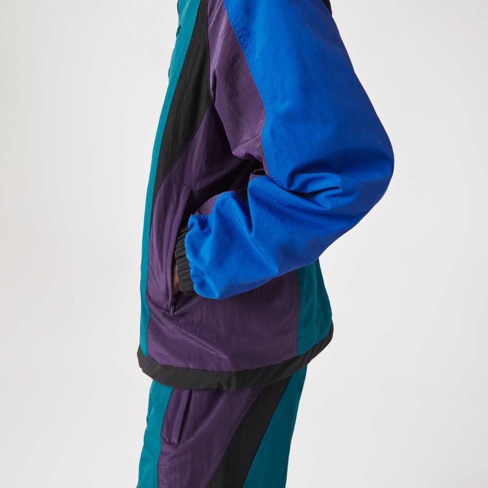 Lacoste Heritage Color-Block Nylon Jacket Green / Blue / Purple / Black | VOJB-01625