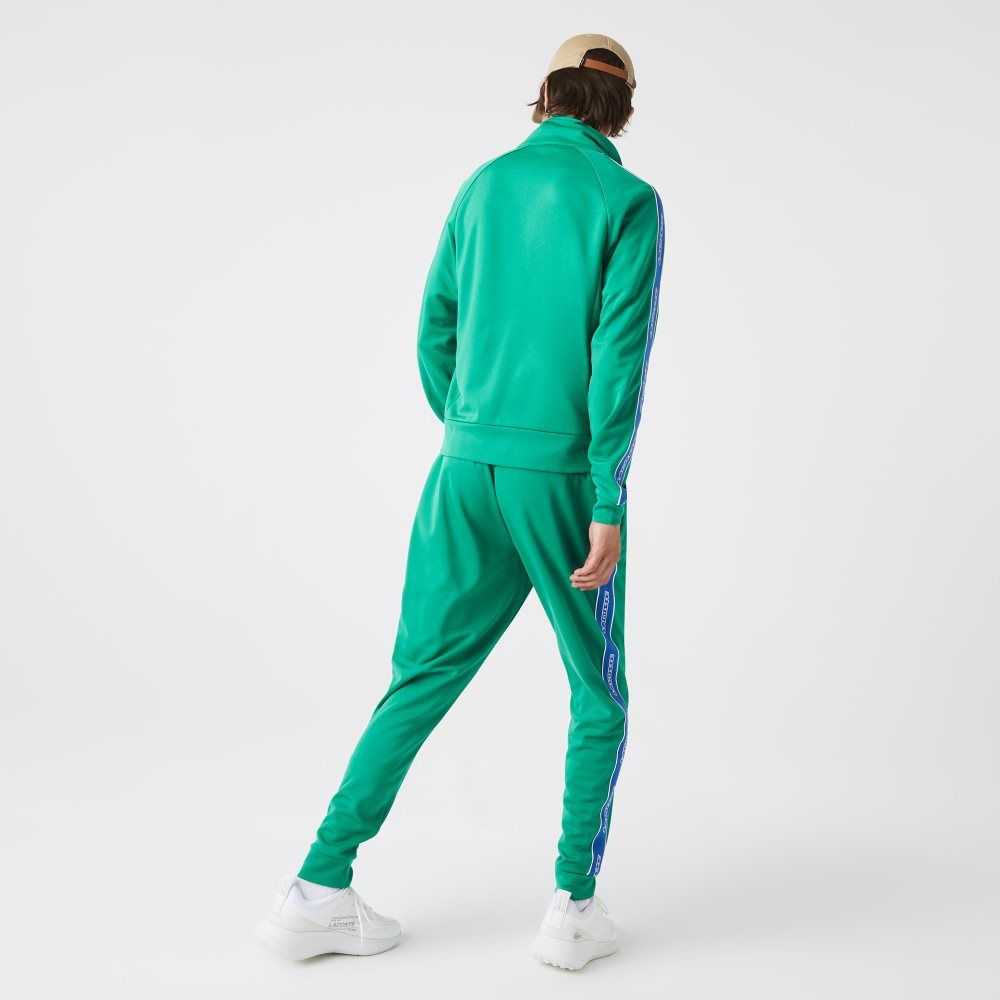 Lacoste Heritage Contrast Bands Trackpants Green | TRVW-47861
