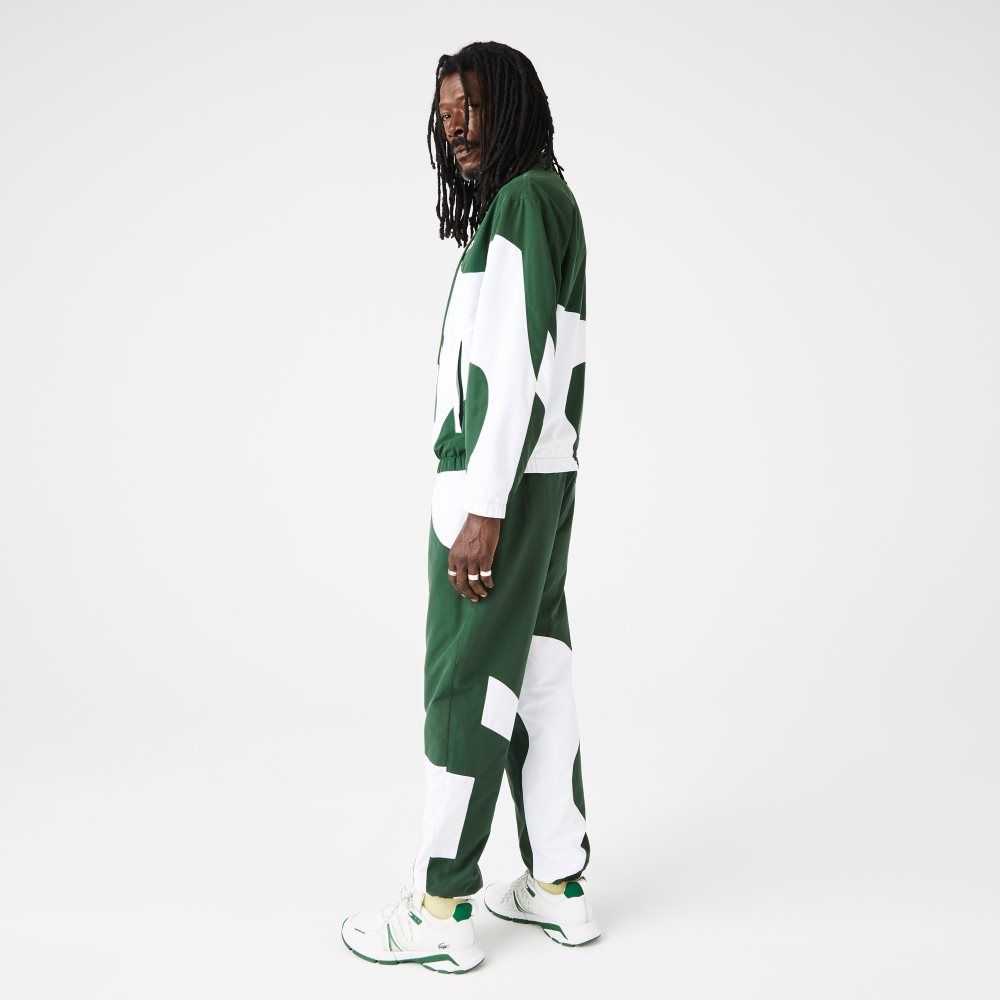 Lacoste Heritage Graphic Track Pants Green / White | BPWM-40276