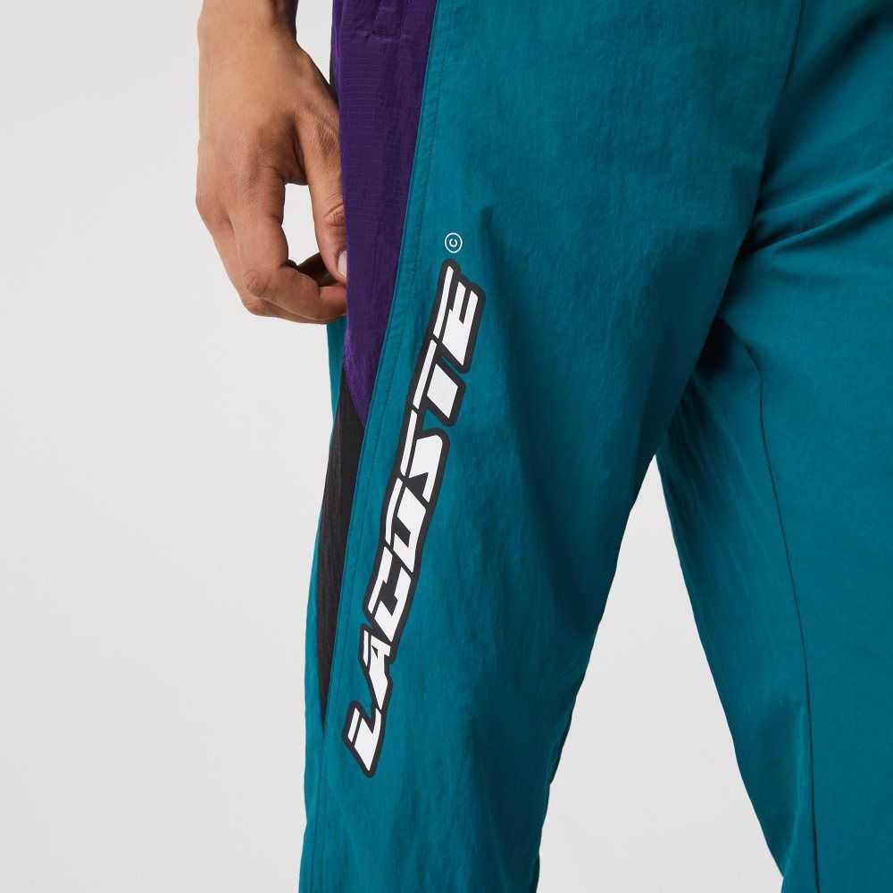 Lacoste Heritage Regular Fit Color-Block Trackpants Green / Purple / Black | QTXM-18046