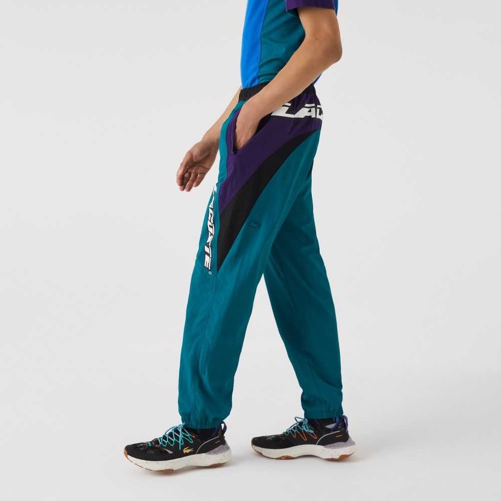 Lacoste Heritage Regular Fit Color-Block Trackpants Green / Purple / Black | QTXM-18046