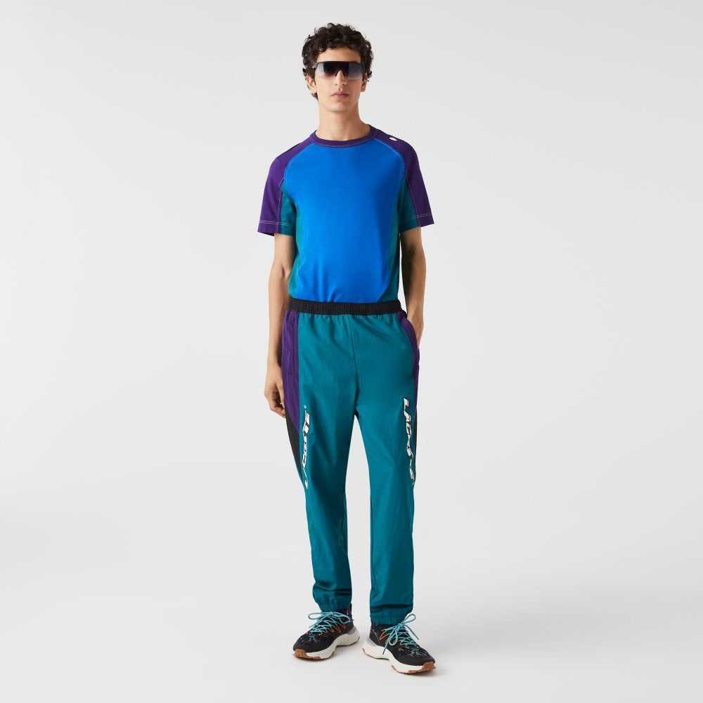 Lacoste Heritage Regular Fit Color-Block Trackpants Green / Purple / Black | QTXM-18046