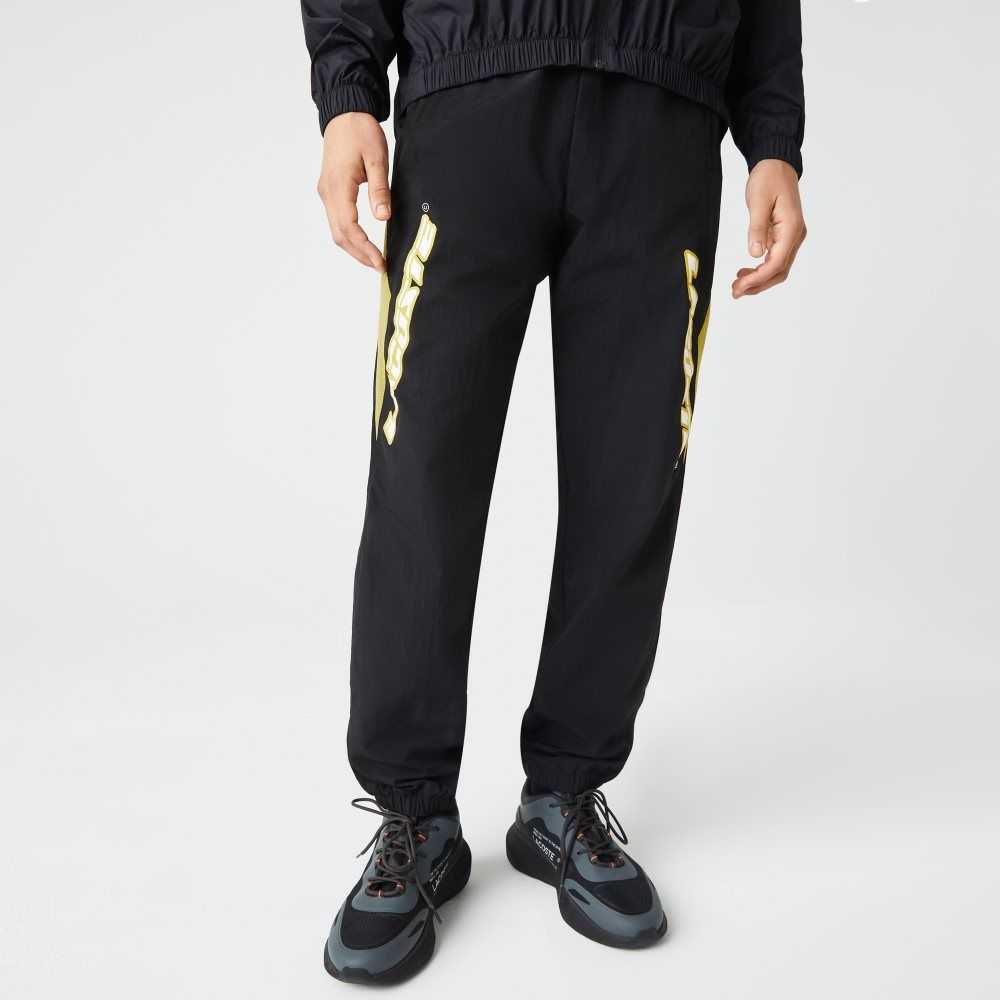 Lacoste Heritage Regular Fit Color-Block Trackpants Black / Yellow | SJRU-95031