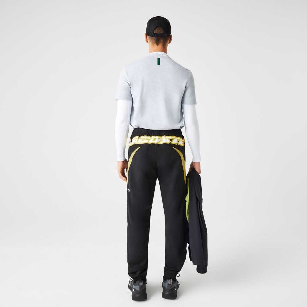 Lacoste Heritage Regular Fit Color-Block Trackpants Black / Yellow | SJRU-95031
