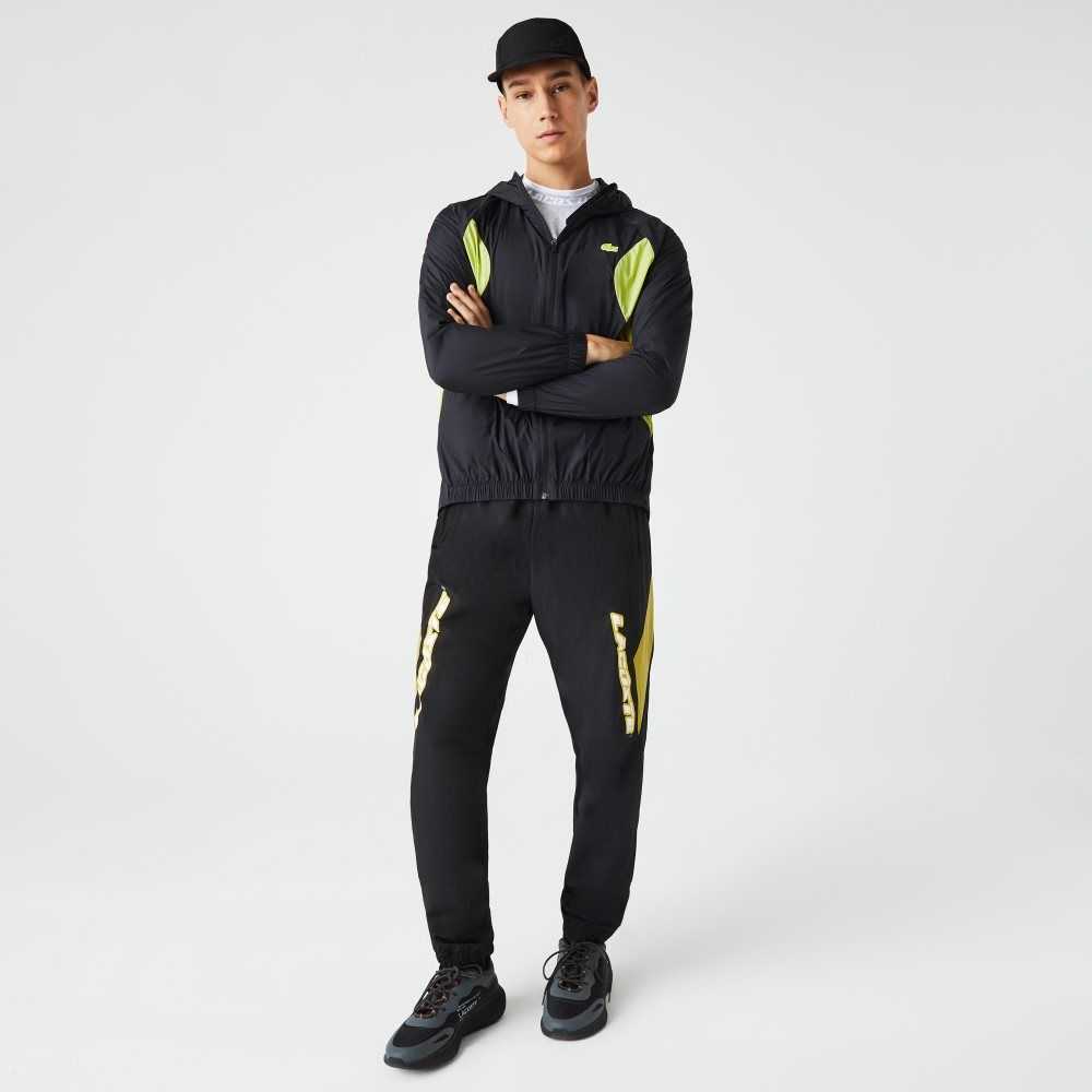 Lacoste Heritage Regular Fit Color-Block Trackpants Black / Yellow | SJRU-95031