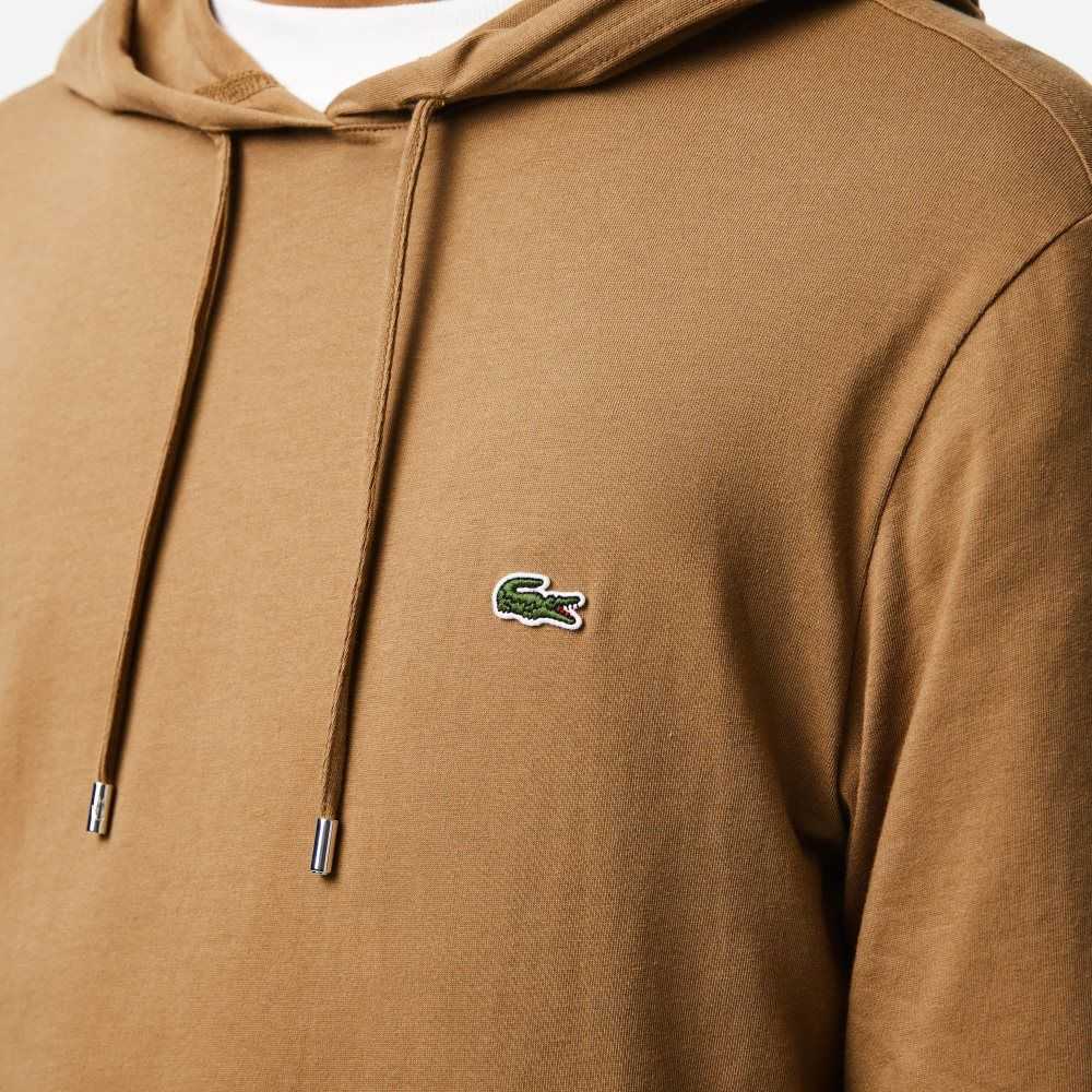 Lacoste Hooded Cotton Jersey Sweatshirt Brown | EWNO-14825