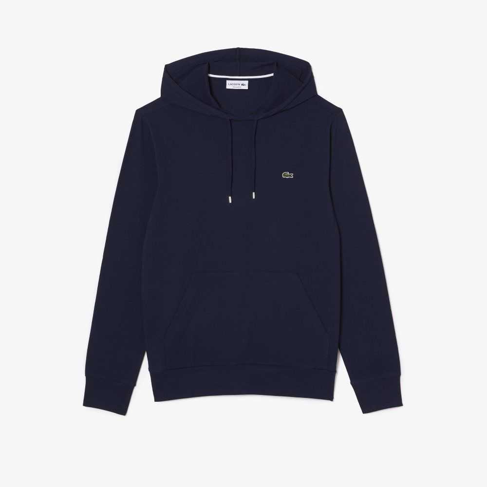 Lacoste Hooded Cotton Jersey Sweatshirt Navy Blue | RJOH-47019