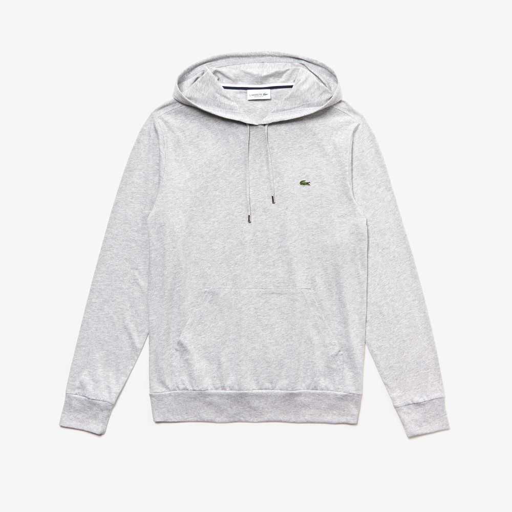 Lacoste Hooded Cotton Jersey Sweatshirt Grey Chine | UWXR-94168