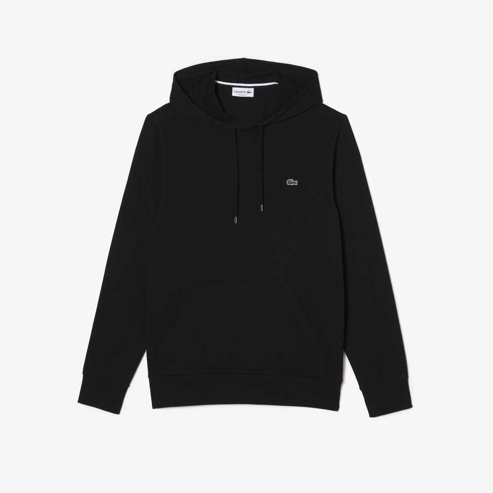 Lacoste Hooded Cotton Jersey Sweatshirt Black | ZPER-21674