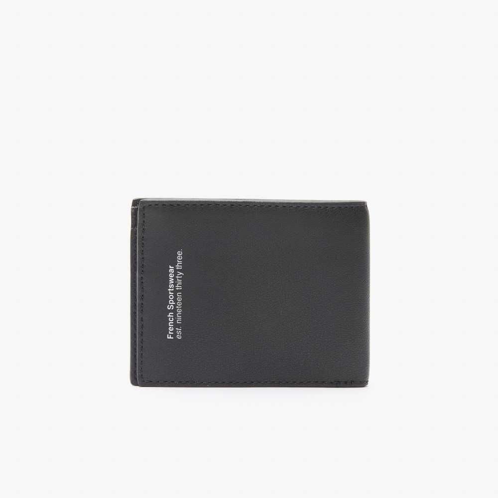 Lacoste Interior Card Slot Foldable Wallet Black | PXYT-28194