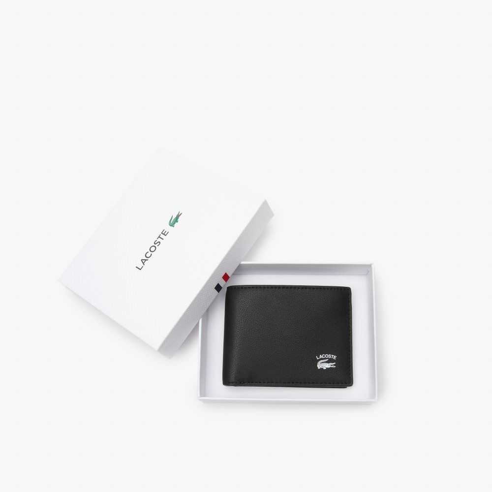 Lacoste Interior Card Slot Foldable Wallet Black | PXYT-28194