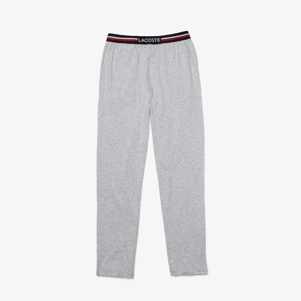 Lacoste Jersey Three-Tone Waistband Pajama Pants Grey Chine | LSPA-56739