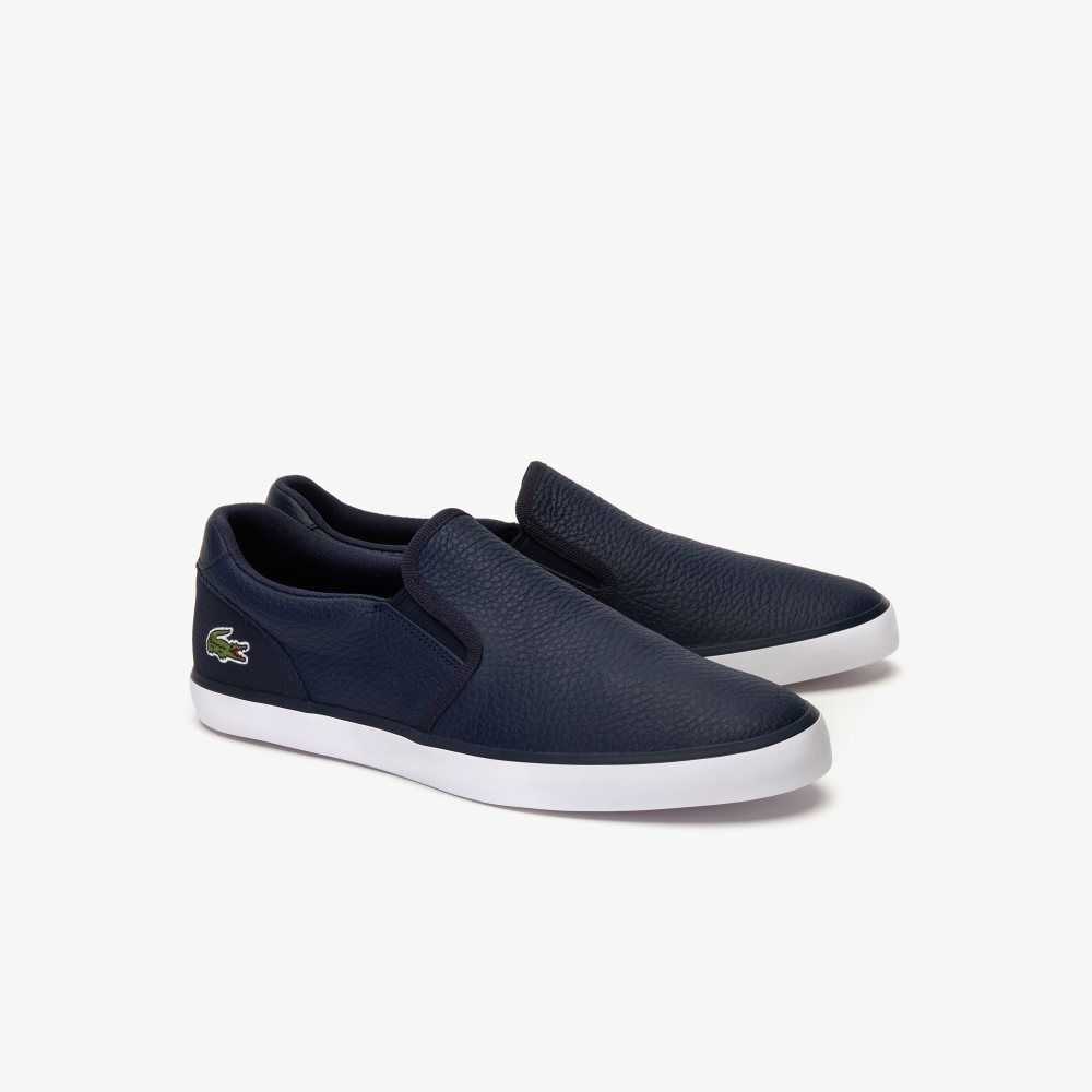 Lacoste Jouer Leather Slip-On Sneakers Nvy/Wht | WKXG-51027