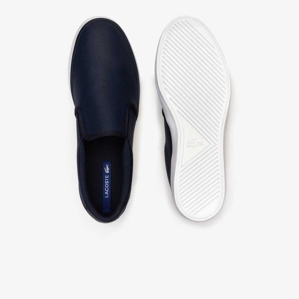 Lacoste Jouer Leather Slip-On Sneakers Nvy/Wht | WKXG-51027