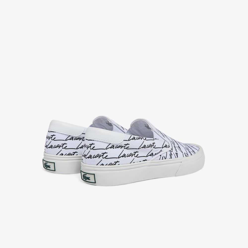 Lacoste Jump Serve Canvas Printed Slip-On Wht/Off Wht | ZGPY-64953