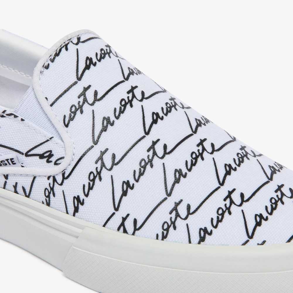 Lacoste Jump Serve Canvas Printed Slip-On Wht/Off Wht | ZGPY-64953