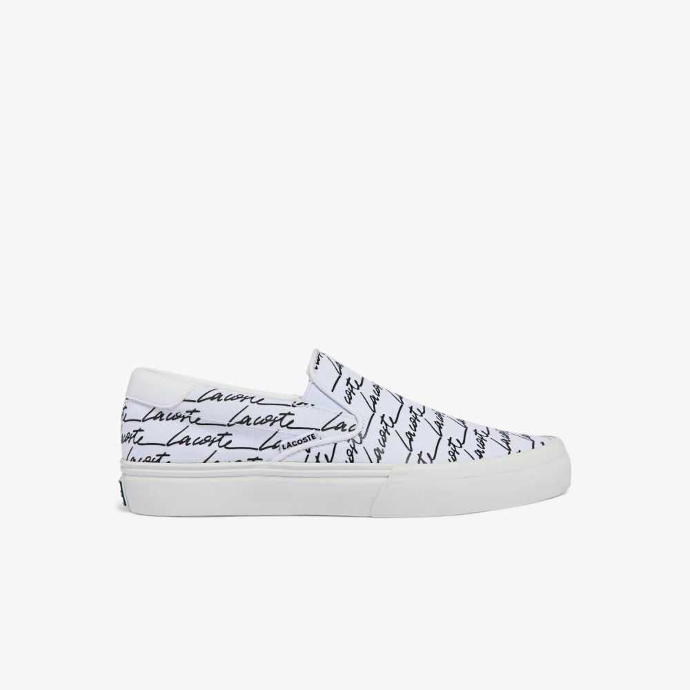 Lacoste Jump Serve Canvas Printed Slip-On Wht/Off Wht | ZGPY-64953