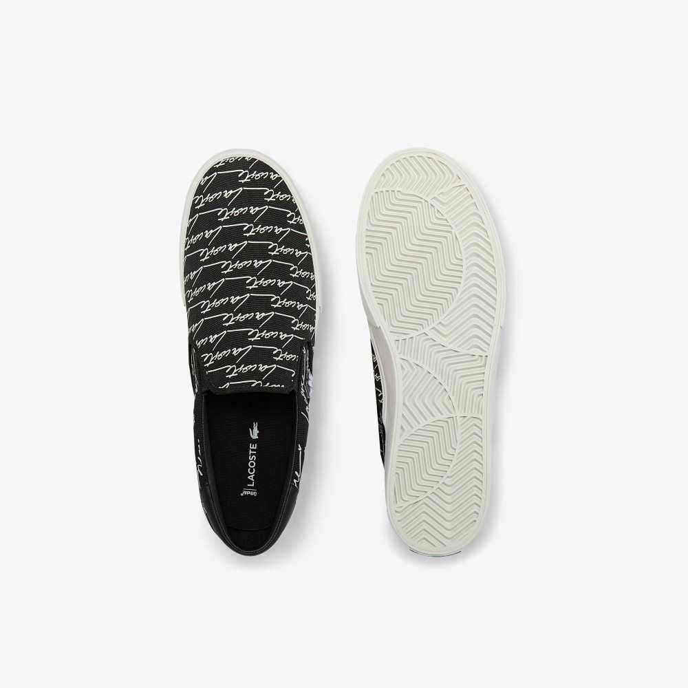 Lacoste Jump Serve Canvas Slip-On Black/White | JSHL-25179